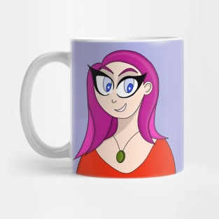 Girl with Necklace and Stylish Hair Mug